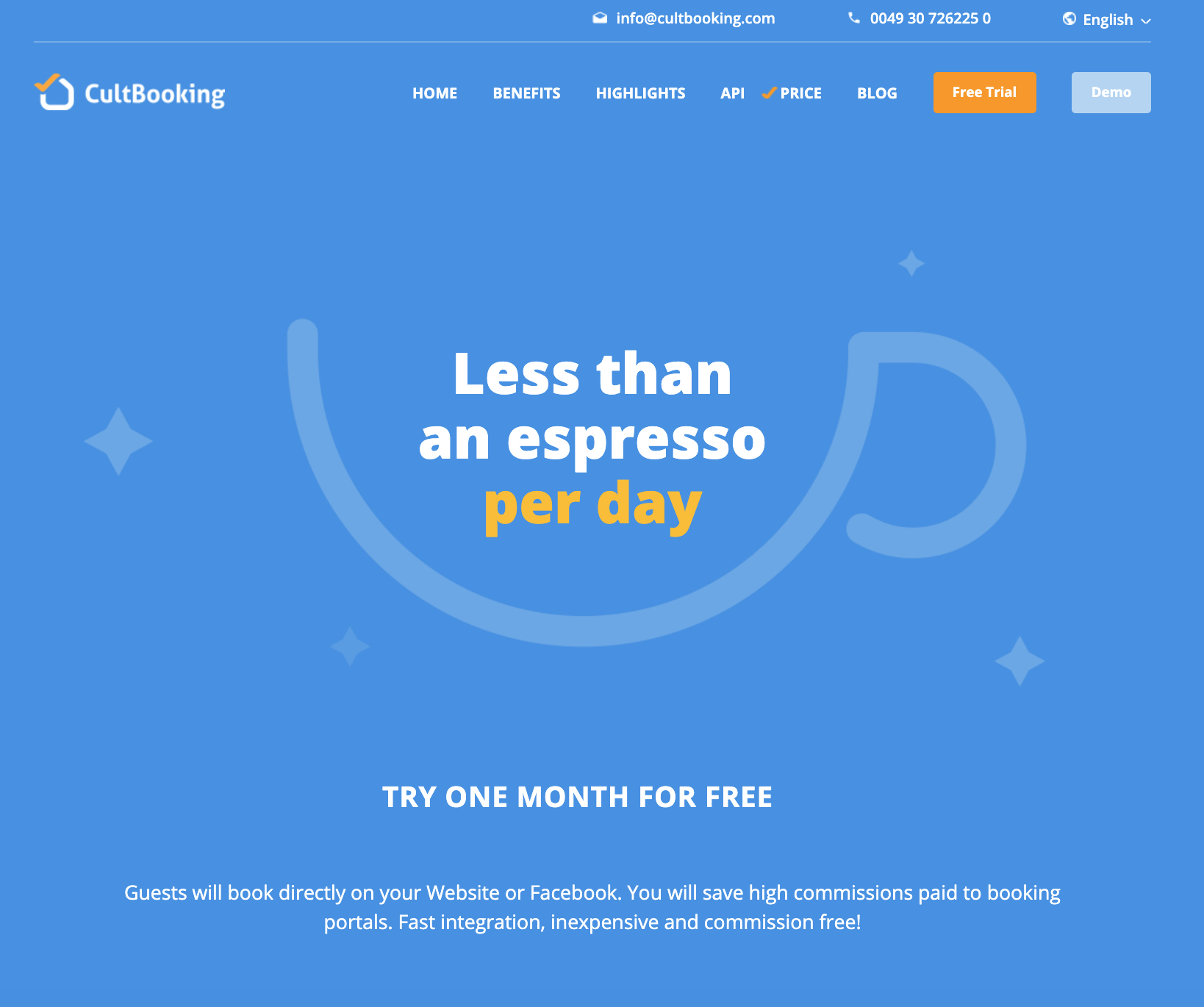 cultbooking price-less than an espresso per day