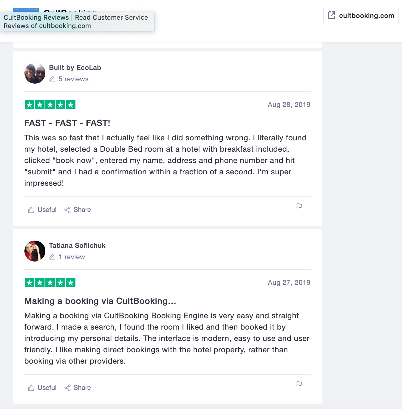 trustpilot cultbooking reviews