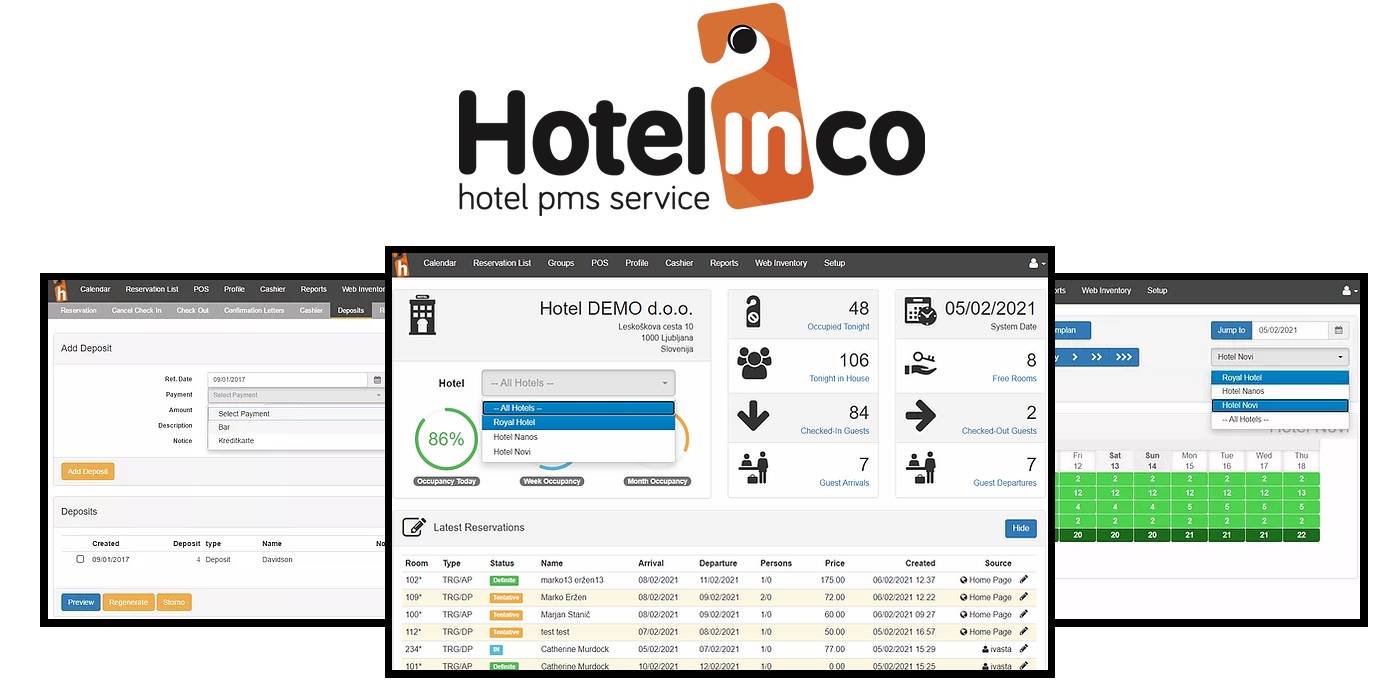 hotelinco & cultbooking booking engine - pms - hotel system