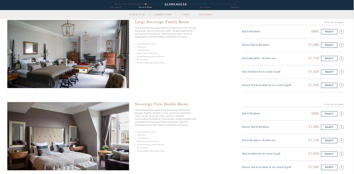 conversion hotel booking engine website