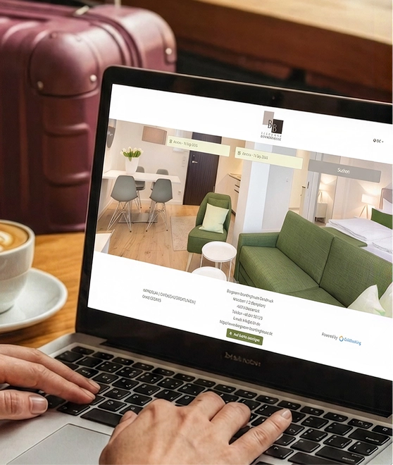 CultBooking booking engine on laptop